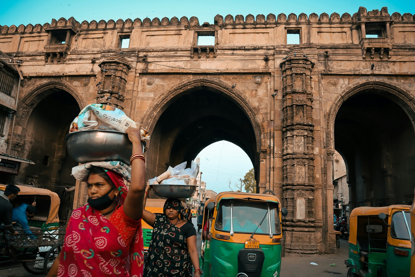 Teen Darwaza, vieille ville, Bhadra, Ahmedabad, Gujarat, Inde